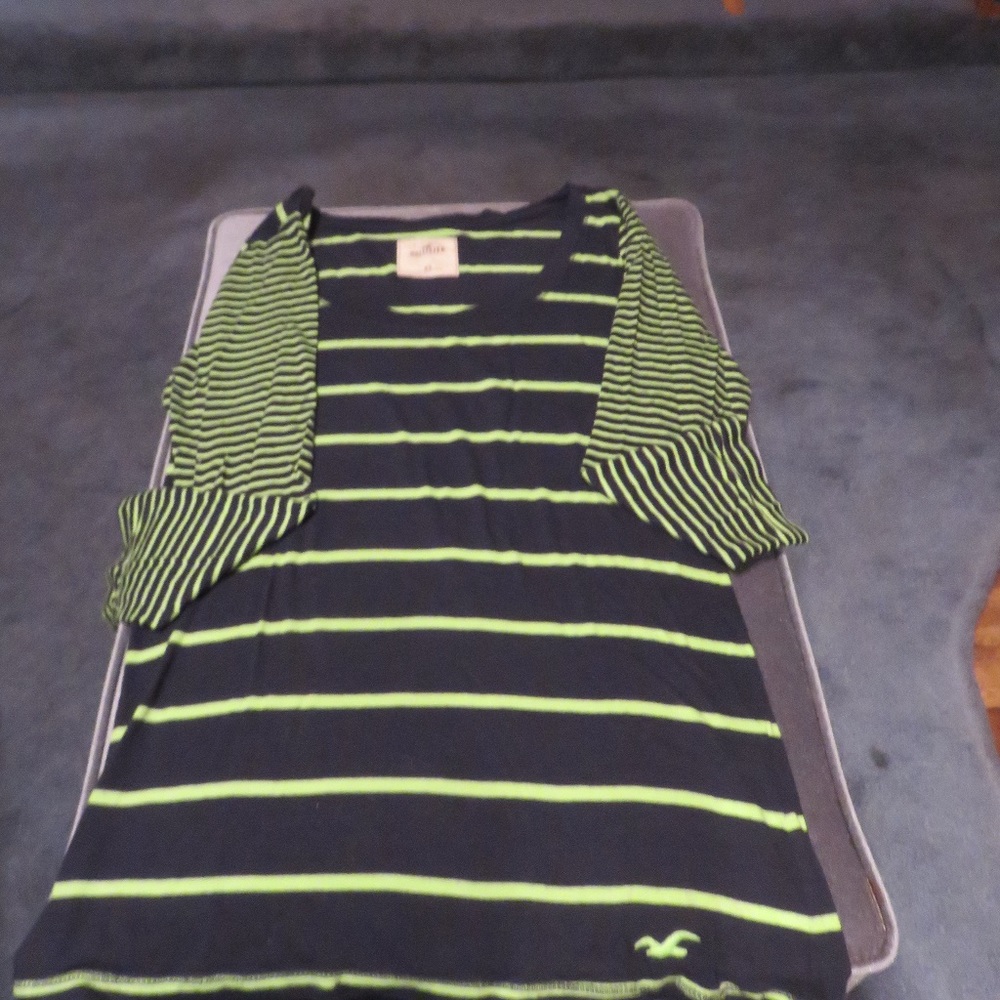 Hollister woman's blue/green stripe long sleeve